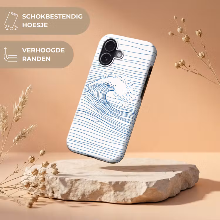 Golf - Brekende - Natuur - Minimalistisch - Blauw Toughcase MagSafe Apple iPhone 17 klein -USP_RandenV_NL