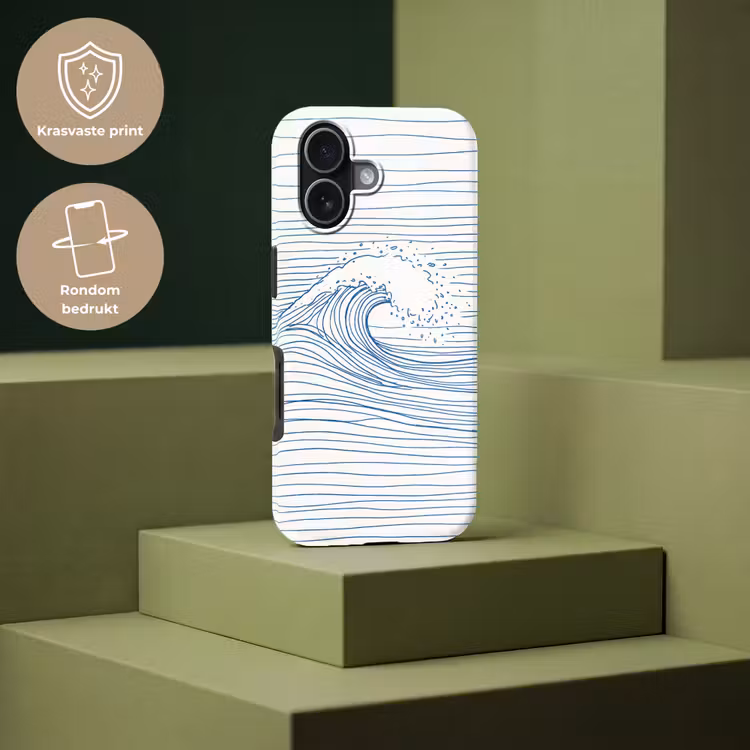 Golf - Brekende - Natuur - Minimalistisch - Blauw Toughcase MagSafe Apple iPhone 17 klein -USP_PrintM_NL