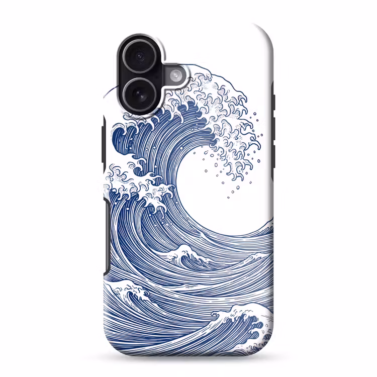 Golf - Japans - Zee - Illustratie - Blauw Toughcase MagSafe Apple iPhone 17 klein -3d