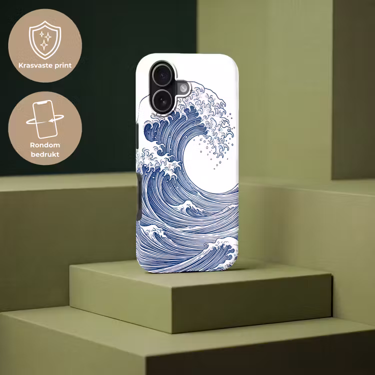 Golf - Japans - Zee - Illustratie - Blauw Toughcase MagSafe Apple iPhone 17 klein -USP_PrintM_NL