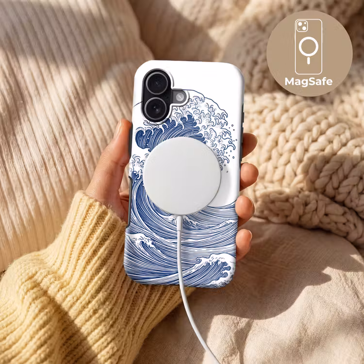 Golf - Japans - Zee - Illustratie - Blauw Toughcase MagSafe Apple iPhone 17 klein -USP_MagsafeV