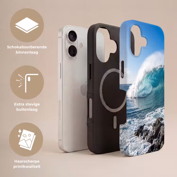 Golf - Oceaan - Brekend - Water - Blauw Toughcase MagSafe Apple iPhone 17 klein -USP_Lagen_NL