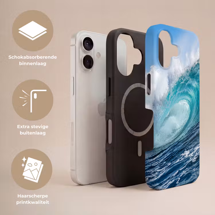 Golf - Oceaan - Water - Dynamisch - Blauw Toughcase MagSafe Apple iPhone 17 klein -USP_Lagen_NL