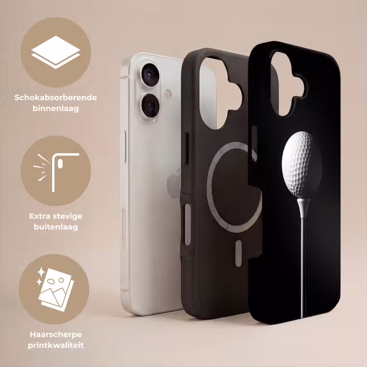 Golfbal - Minimalistisch - Wit Toughcase MagSafe Apple iPhone 17 klein -USP_Lagen_NL