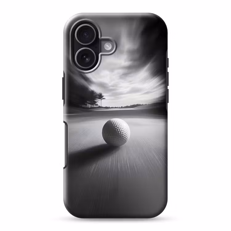Golfbal - Wazig - Zwart Toughcase MagSafe Apple iPhone 17 klein -3d