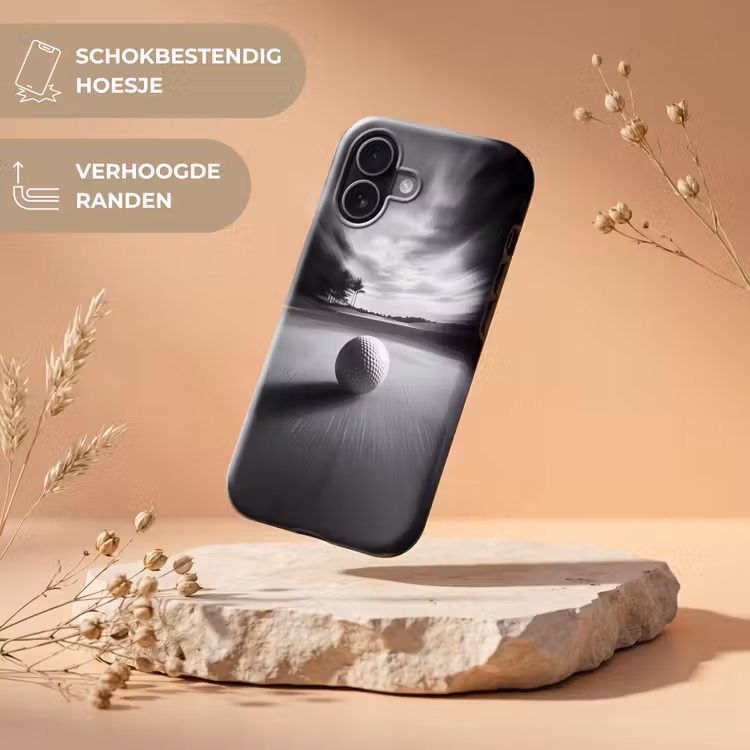 Golfbal - Wazig - Zwart Toughcase MagSafe Apple iPhone 17 klein -USP_RandenV_NL
