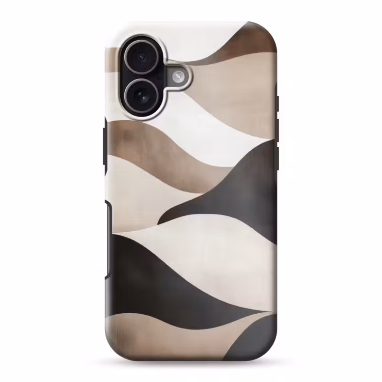 Golven - Abstract - Beige Toughcase MagSafe Apple iPhone 17 klein -3d