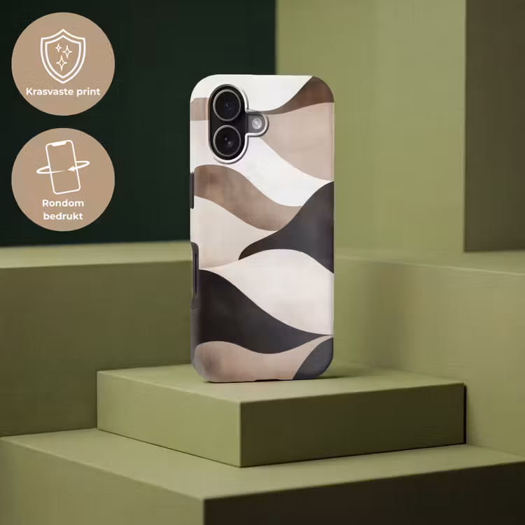 Golven - Abstract - Beige Toughcase MagSafe Apple iPhone 17 klein -USP_PrintM_NL