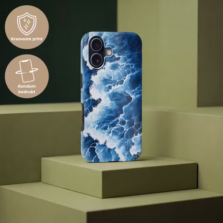 Golven - Blauw - Schuim Toughcase MagSafe Apple iPhone 17 klein -USP_PrintM_NL