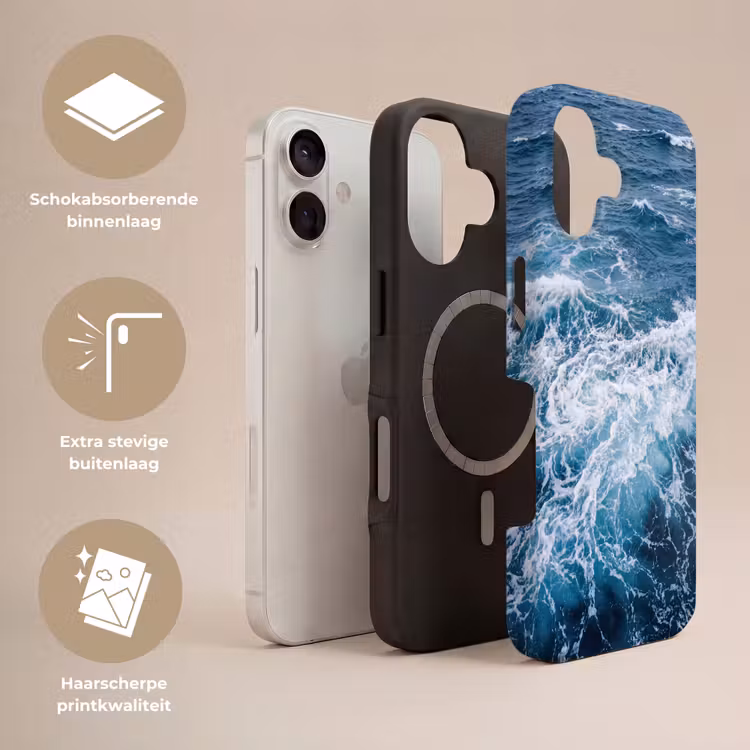 Golven - Oceaan - Blauw Toughcase MagSafe Apple iPhone 17 klein -USP_Lagen_NL