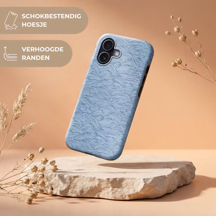 Golven - Ritmisch - Blauw Toughcase MagSafe Apple iPhone 17 klein 1017 -USP_RandenV_NL