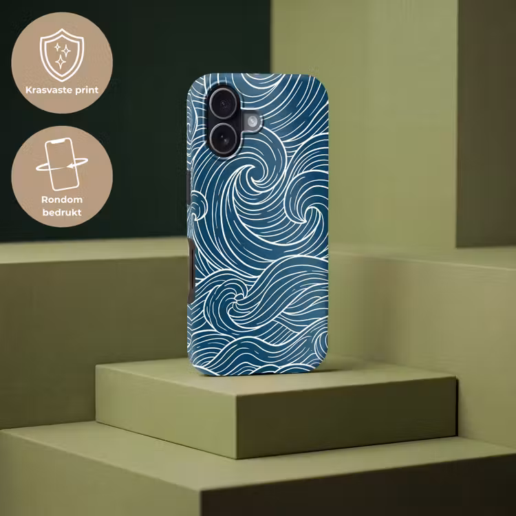 Golven - Spiraal - Water - Abstract - Blauw Toughcase MagSafe Apple iPhone 17 klein -USP_PrintM_NL