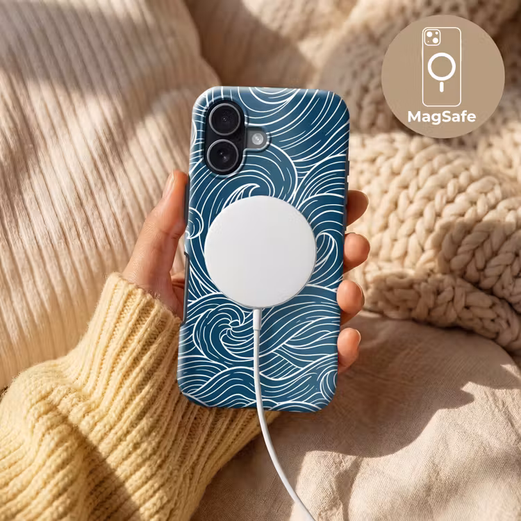 Golven - Spiraal - Water - Abstract - Blauw Toughcase MagSafe Apple iPhone 17 klein -USP_MagsafeV