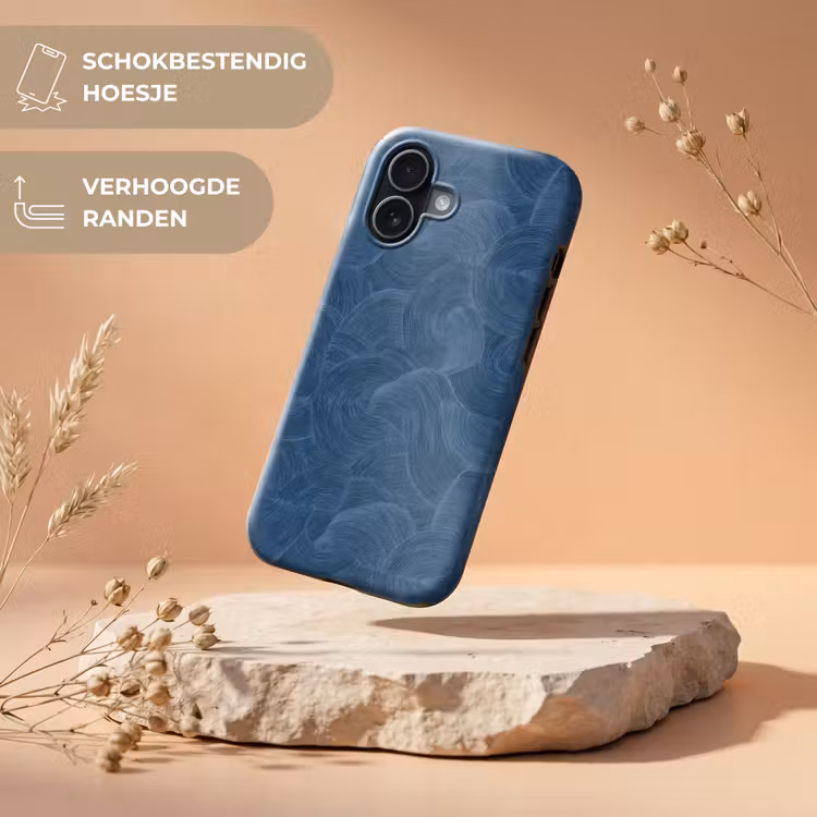Golven - Textuur - Patroon - Blauw Toughcase MagSafe Apple iPhone 17 klein 1017 -USP_RandenV_NL