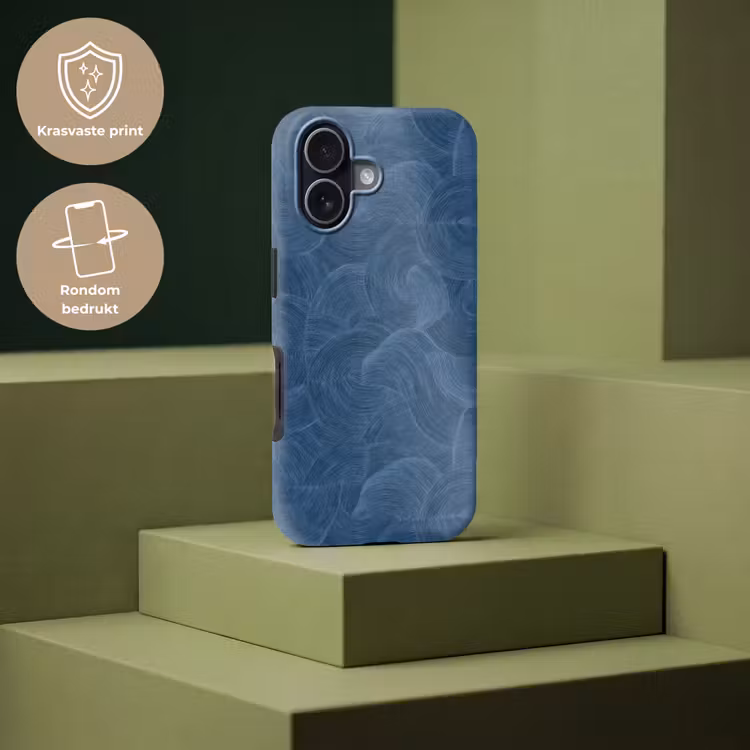 Golven - Textuur - Patroon - Blauw Toughcase MagSafe Apple iPhone 17 klein 1017 -USP_PrintM_NL