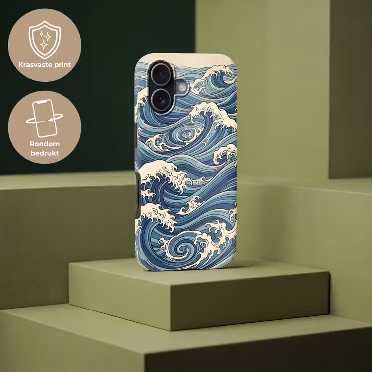 Golven - Zee - Natuur - Abstract - Blauw Toughcase MagSafe Apple iPhone 17 klein -USP_PrintM_NL