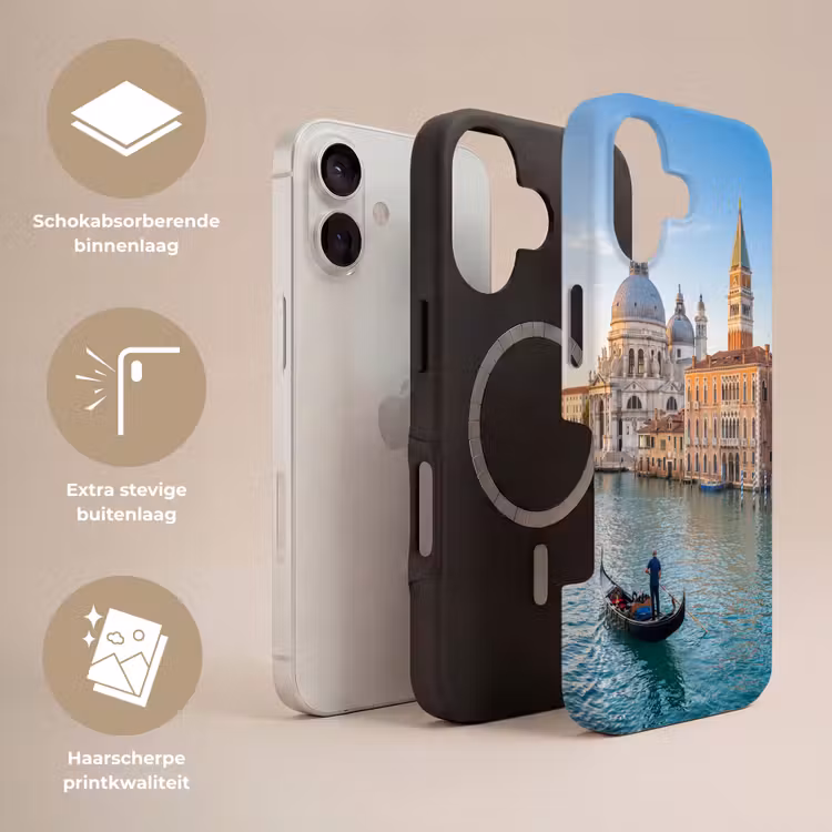 Gondel - Venetië - Kanaal - Stadsgezicht - Avondlicht Toughcase MagSafe Apple iPhone 17 klein -USP_Lagen_NL
