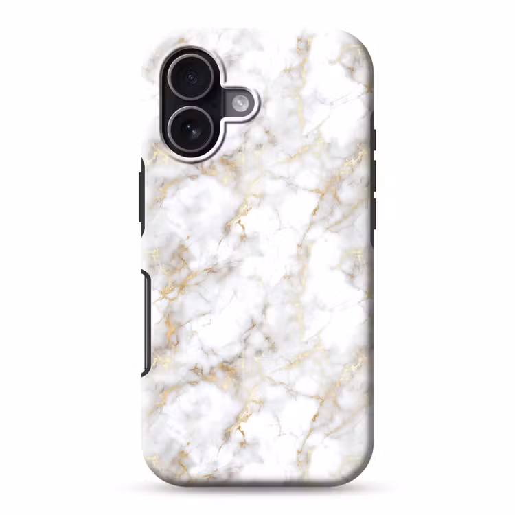 Gouden aders - Marmer - Wit Toughcase MagSafe Apple iPhone 17 klein 1017 -3d