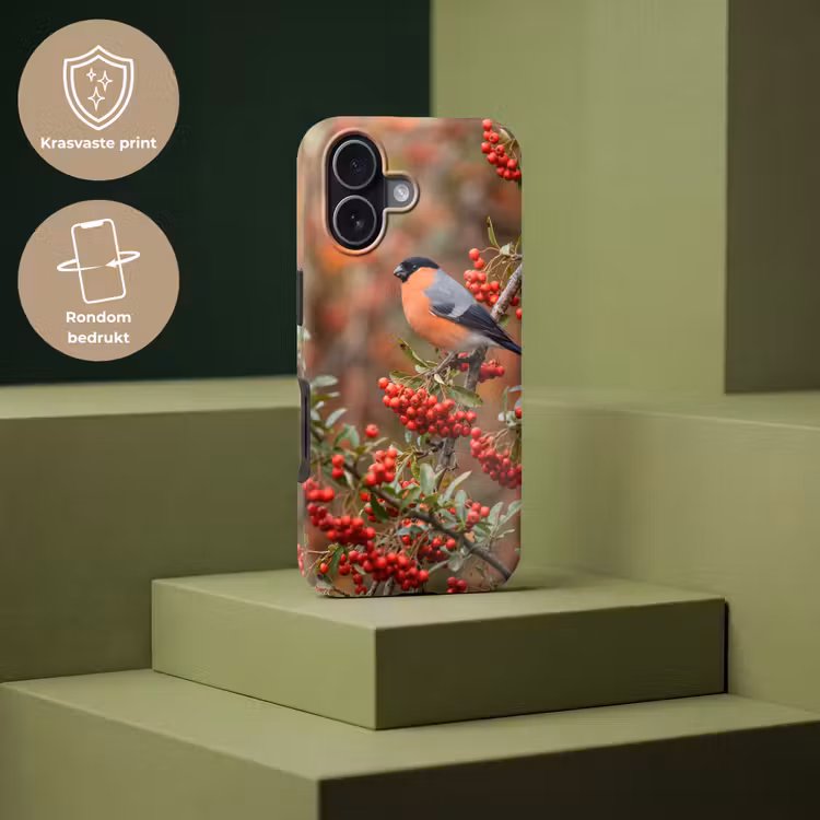 Goudvink - Bessen - Herfst - Natuur - Kleurrijk Toughcase MagSafe Apple iPhone 17 klein -USP_PrintM_NL