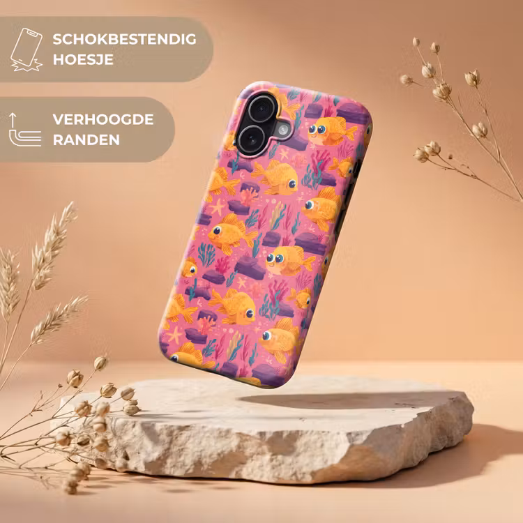 Goudvissen - Koraal - Kleurrijk Toughcase MagSafe Apple iPhone 17 klein 1017 -USP_RandenV_NL