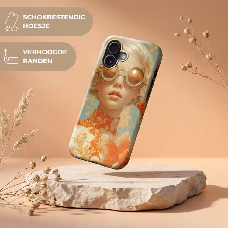 Goudvissen - Oranje - Vrouw - Blond Toughcase MagSafe Apple iPhone 17 klein -USP_RandenV_NL