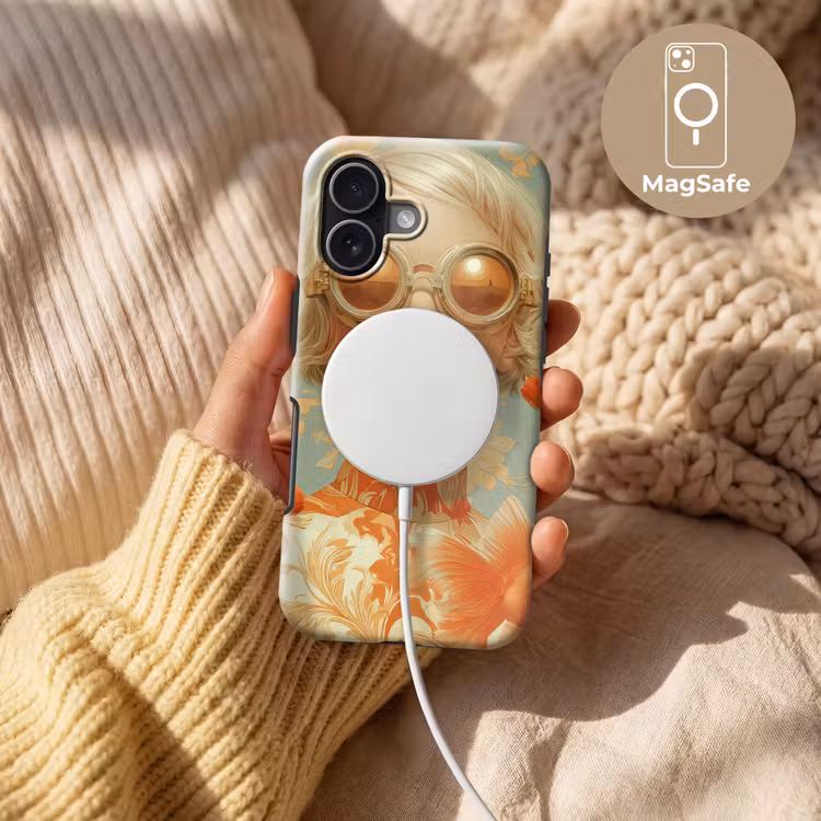 Goudvissen - Oranje - Vrouw - Blond Toughcase MagSafe Apple iPhone 17 klein -USP_MagsafeV