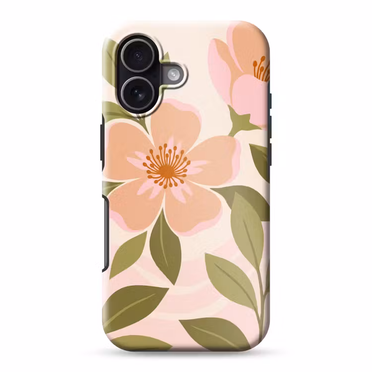 Grafisch - Bloemen - Roze Toughcase MagSafe Apple iPhone 17 klein -3d