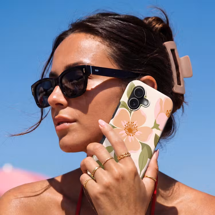 Grafisch - Bloemen - Roze Toughcase MagSafe Apple iPhone 17 klein -Sfeer2V