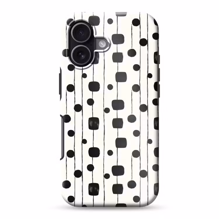 Grafisch - Modern - Zwart Toughcase MagSafe Apple iPhone 17 klein 1017 -3d