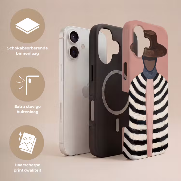 Grafisch - Vrouw - Roze Toughcase MagSafe Apple iPhone 17 klein -USP_Lagen_NL
