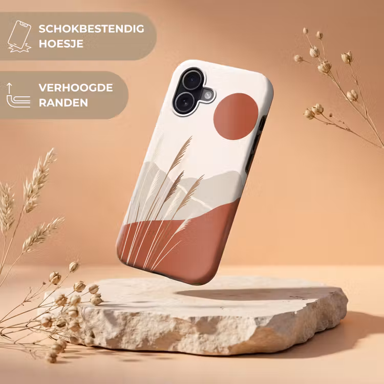 Gras - Landschap - Natuur - Abstract - Beige Toughcase MagSafe Apple iPhone 17 klein -USP_RandenV_NL