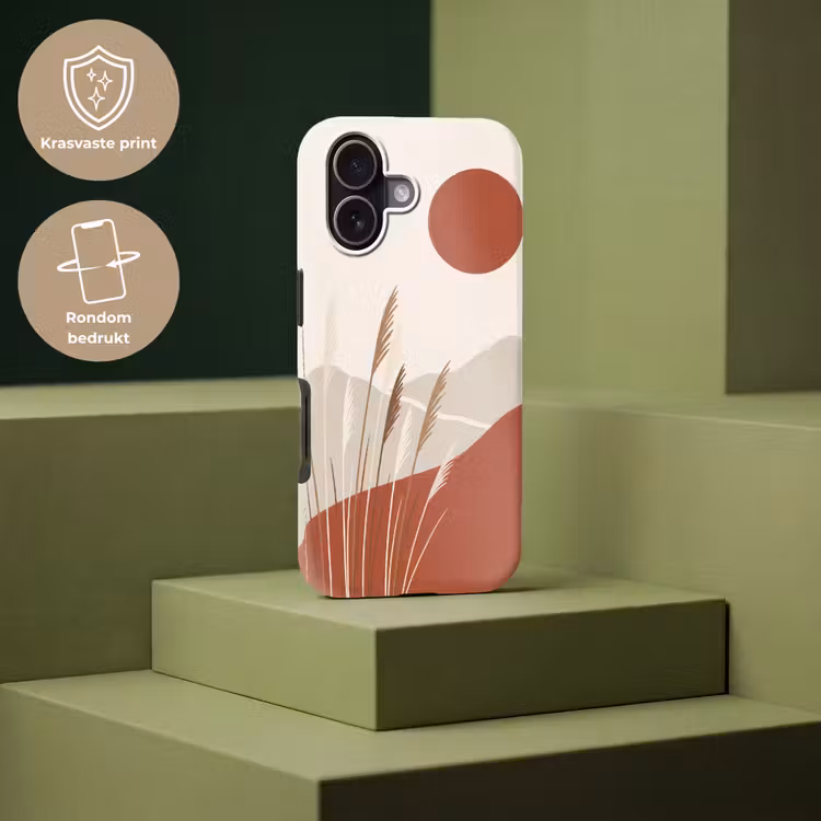 Gras - Landschap - Natuur - Abstract - Beige Toughcase MagSafe Apple iPhone 17 klein -USP_PrintM_NL