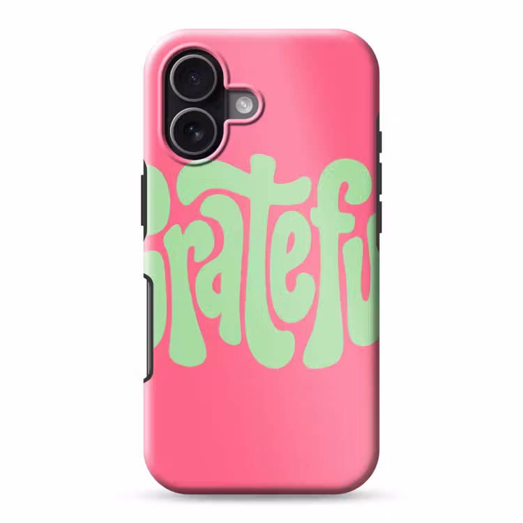 Grateful - Groen - Grafisch - Vloeiend Toughcase MagSafe Apple iPhone 17 klein -3d