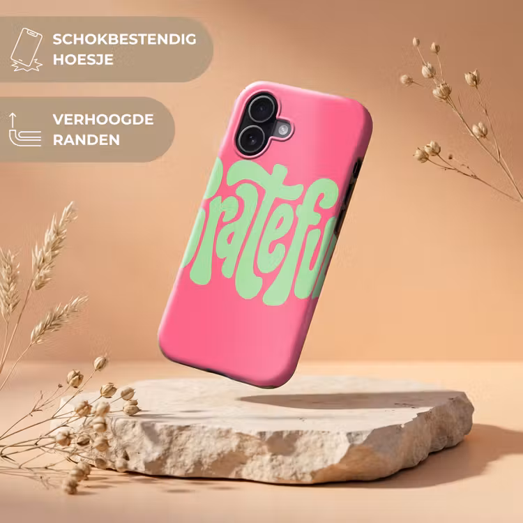Grateful - Groen - Grafisch - Vloeiend Toughcase MagSafe Apple iPhone 17 klein -USP_RandenV_NL