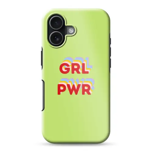 Grl pwr - Groen - Rood - 3D Toughcase MagSafe Apple iPhone 17 klein -3d