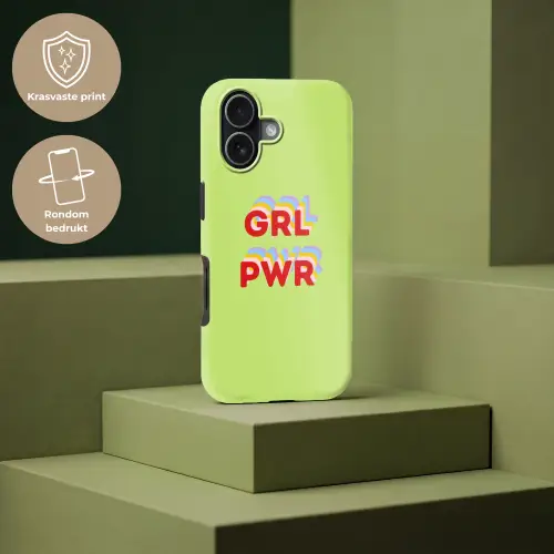 Grl pwr - Groen - Rood - 3D Toughcase MagSafe Apple iPhone 17 klein -USP_PrintM_NL