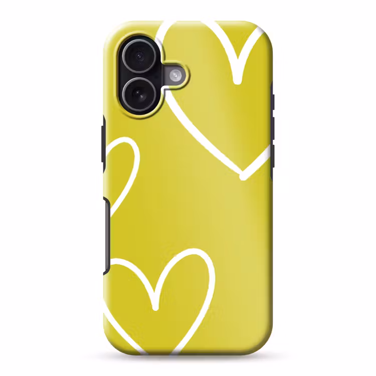 Groen - Hartjes - Wit Toughcase MagSafe Apple iPhone 17 klein -3d