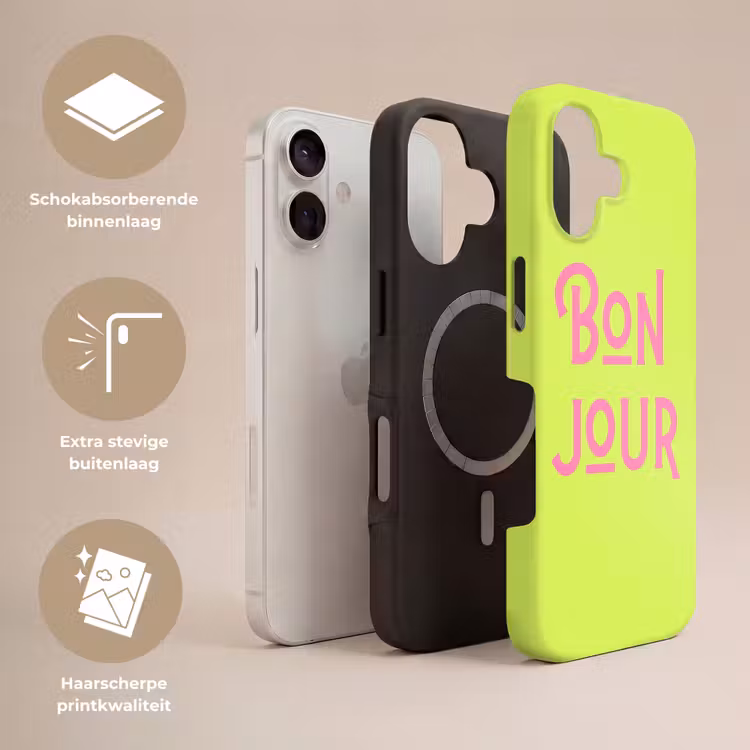 Groen - Roze bonjour - art-deco Toughcase MagSafe Apple iPhone 17 klein -USP_Lagen_NL