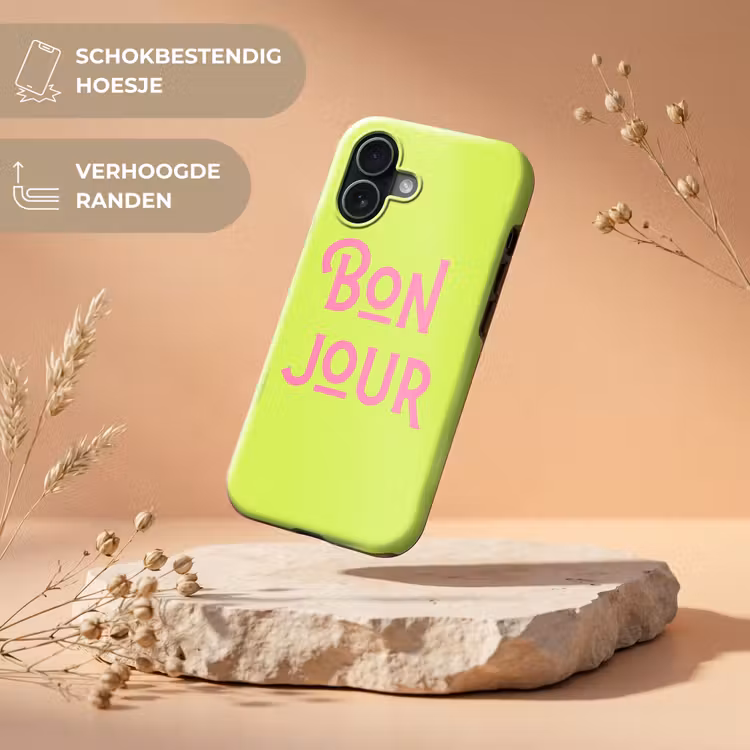 Groen - Roze bonjour - art-deco Toughcase MagSafe Apple iPhone 17 klein -USP_RandenV_NL