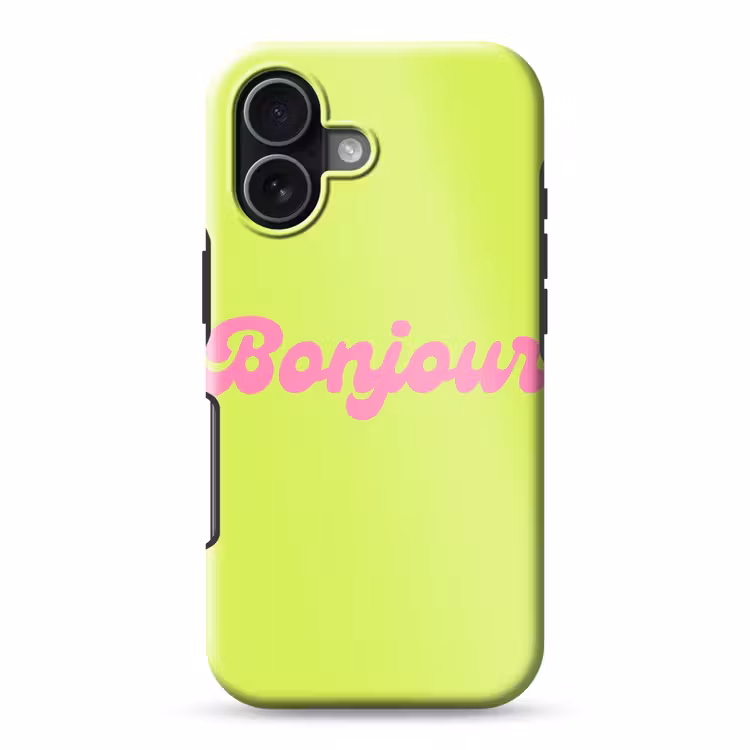 Groen - Roze bonjour - Retro Toughcase MagSafe Apple iPhone 17 klein -3d