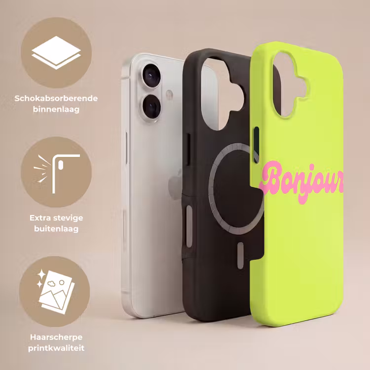 Groen - Roze bonjour - Retro Toughcase MagSafe Apple iPhone 17 klein -USP_Lagen_NL