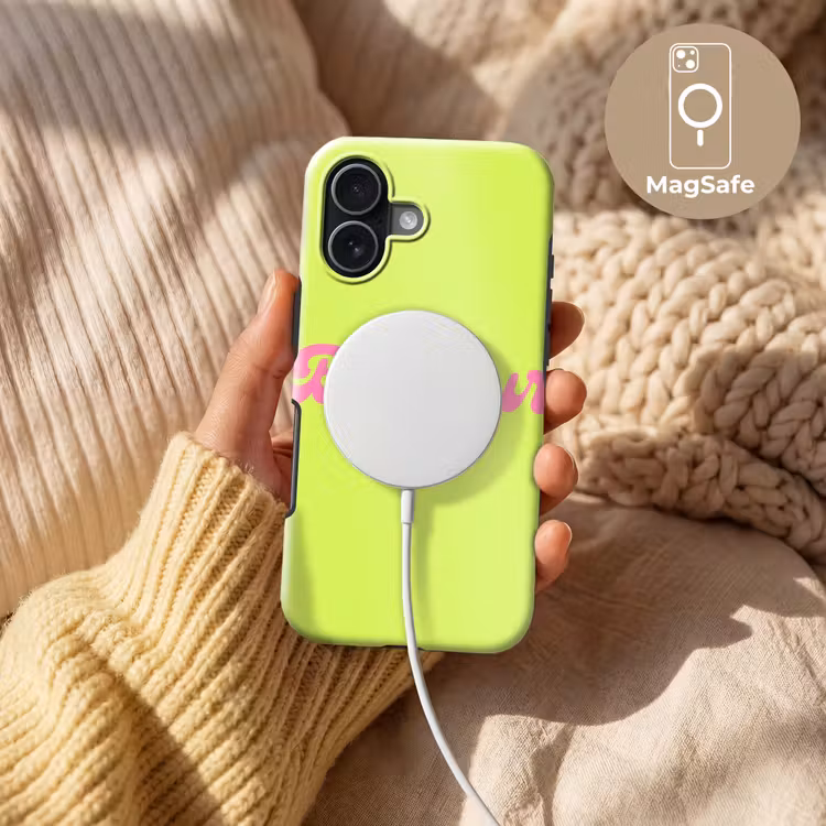 Groen - Roze bonjour - Retro Toughcase MagSafe Apple iPhone 17 klein -USP_MagsafeV