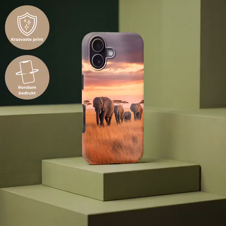 Groep olifanten - Open vlakte - Zon Toughcase MagSafe Apple iPhone 17 klein -USP_PrintM_NL