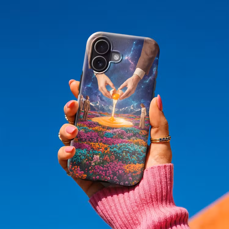 Telefoonhoesje Toughcase - Handen - Ei - Surrealisme - Handen - Ei - Surrealisme Toughcase MagSafe Apple iPhone 17 klein