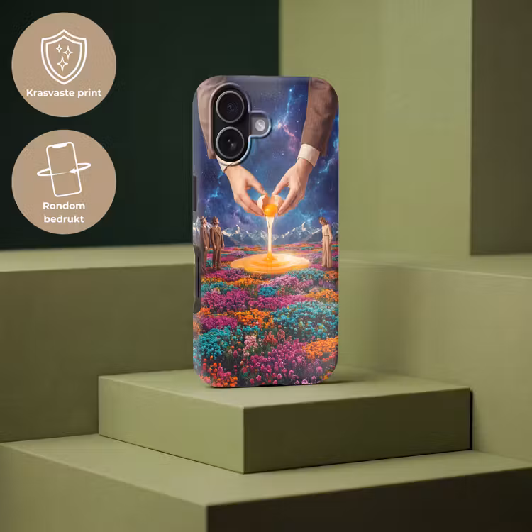 Telefoonhoesje Toughcase - Handen - Ei - Surrealisme - Handen - Ei - Surrealisme Toughcase MagSafe Apple iPhone 17 klein
