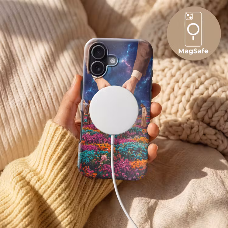 Telefoonhoesje Toughcase - Handen - Ei - Surrealisme - Handen - Ei - Surrealisme Toughcase MagSafe Apple iPhone 17 klein