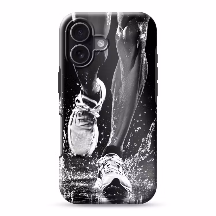 Hardloopschoenen - Rennen - Druppels - Zwart Toughcase MagSafe Apple iPhone 17 klein -3d