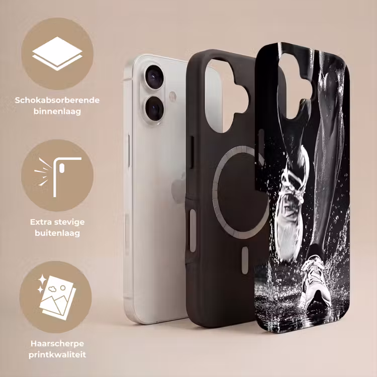 Hardloopschoenen - Rennen - Druppels - Zwart Toughcase MagSafe Apple iPhone 17 klein -USP_Lagen_NL