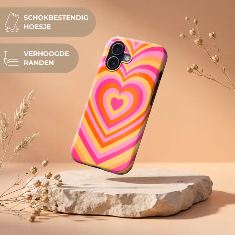 Hart - Concentrisch - Abstract - Liefde - Kleurrijk Toughcase MagSafe Apple iPhone 17 klein -USP_RandenV_NL