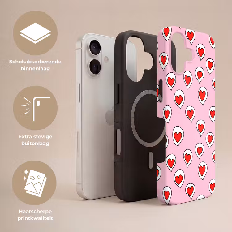 Hartjes - Patroon - Rood Toughcase MagSafe Apple iPhone 17 klein 1017 -USP_Lagen_NL